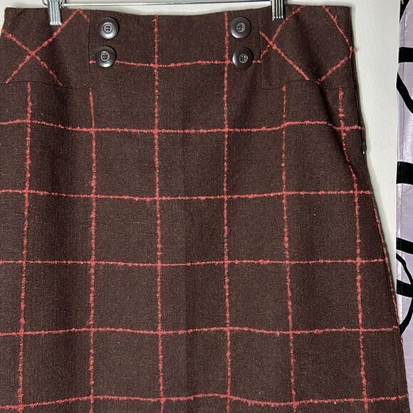 Cato Brown and salmon plaid skirt 16 - Picture 3 of 9